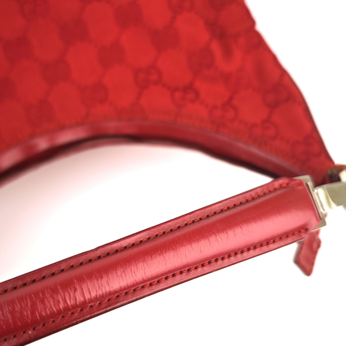 C2903 Gucci Shoulder Bag GG Canvas Hobo Red | Pre-Owned Excellent Red GG Canvas