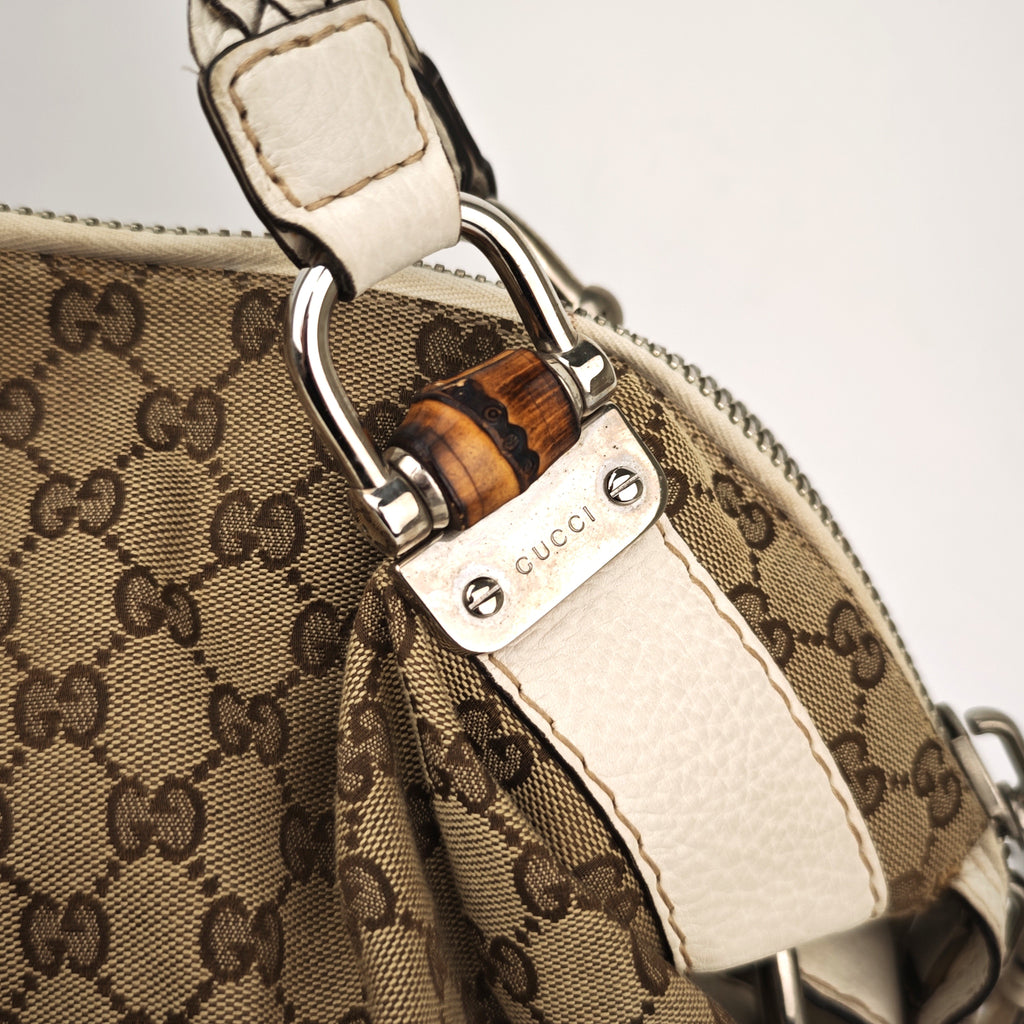 C2905# Gucci Shoulder Bag GG Canvas Bella Hobo | Pre-Owned Very Good Beige / Brown GG Canvas