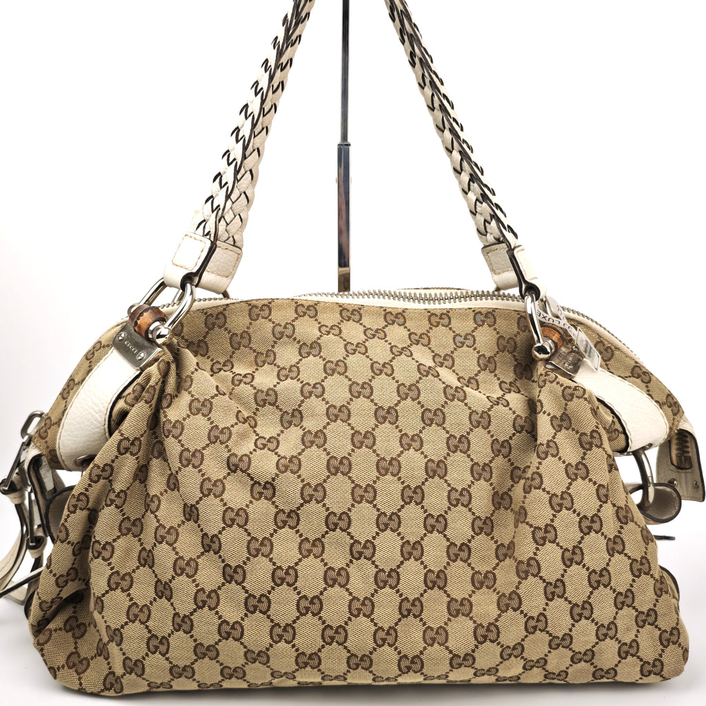 C2905# Gucci Shoulder Bag GG Canvas Bella Hobo | Pre-Owned Very Good Beige / Brown GG Canvas