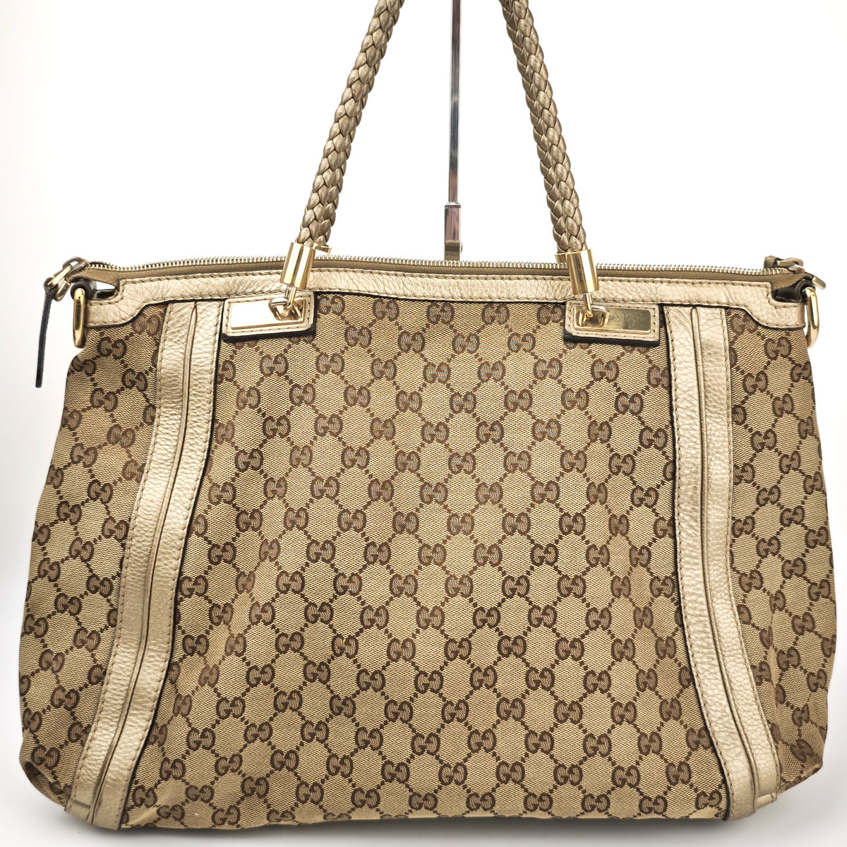 C2906 Gucci Shoulder Bag GG Canvas Bella Tote Bamboo Tassels | Pre-Owned Very Good Beige / Brown GG Canvas