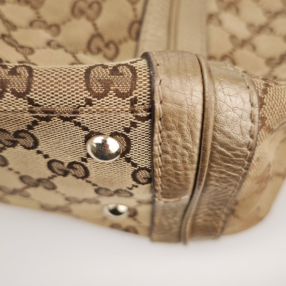 C2906 Gucci Shoulder Bag GG Canvas Bella Tote Bamboo Tassels | Pre-Owned Very Good Beige / Brown GG Canvas
