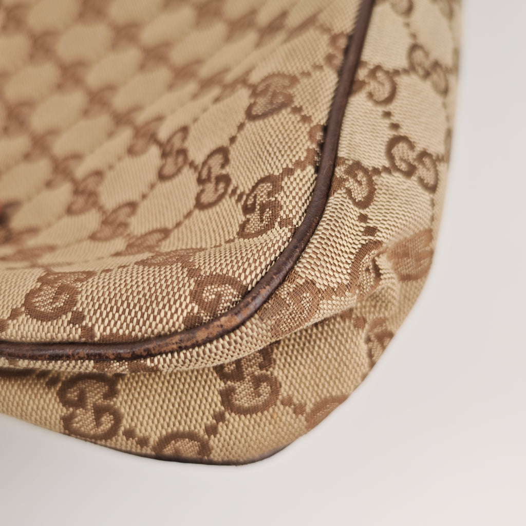 C2908# Gucci Shoulder Bag GG Canvas Eclipse Shoulder Bag Medium | Pre-Owned Very Good Beige / Brown GG Canvas