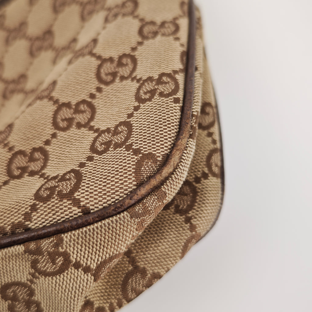 C2908# Gucci Shoulder Bag GG Canvas Eclipse Shoulder Bag Medium | Pre-Owned Very Good Beige / Brown GG Canvas