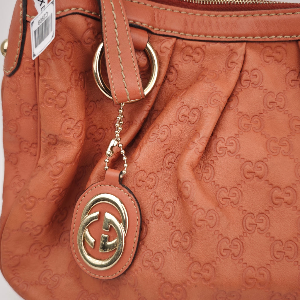 C2909 Gucci Shoulder Bag Guccissima Sukey Hobo/Shoulder Bag Medium | Pre-Owned Excellent Beige / Brown Guccissima Leather