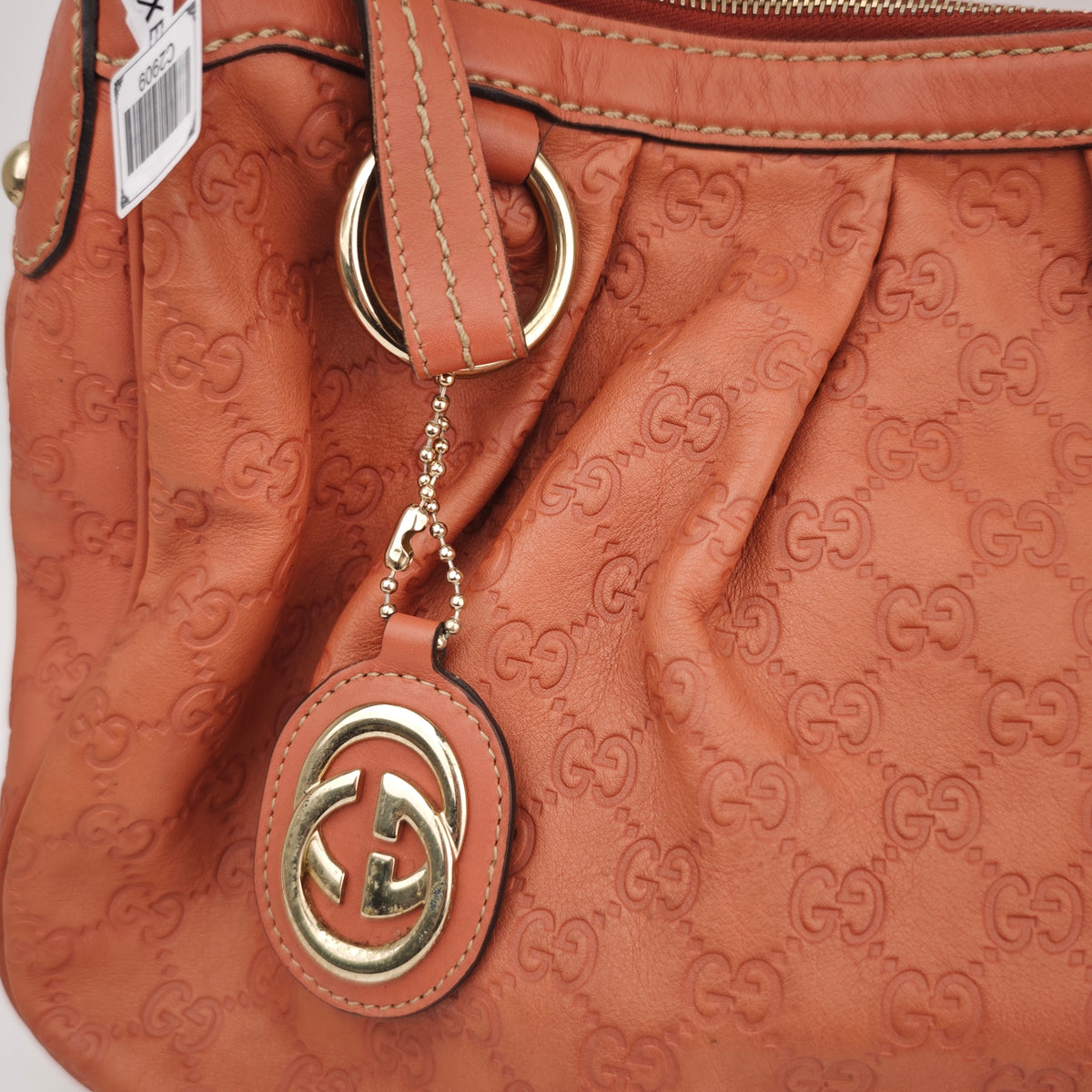 C2909 Gucci Shoulder Bag Guccissima Sukey Hobo/Shoulder Bag Medium | Pre-Owned Excellent Beige / Brown Guccissima Leather