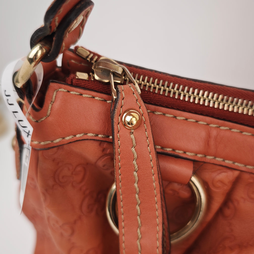 C2909 Gucci Shoulder Bag Guccissima Sukey Hobo/Shoulder Bag Medium | Pre-Owned Excellent Beige / Brown Guccissima Leather