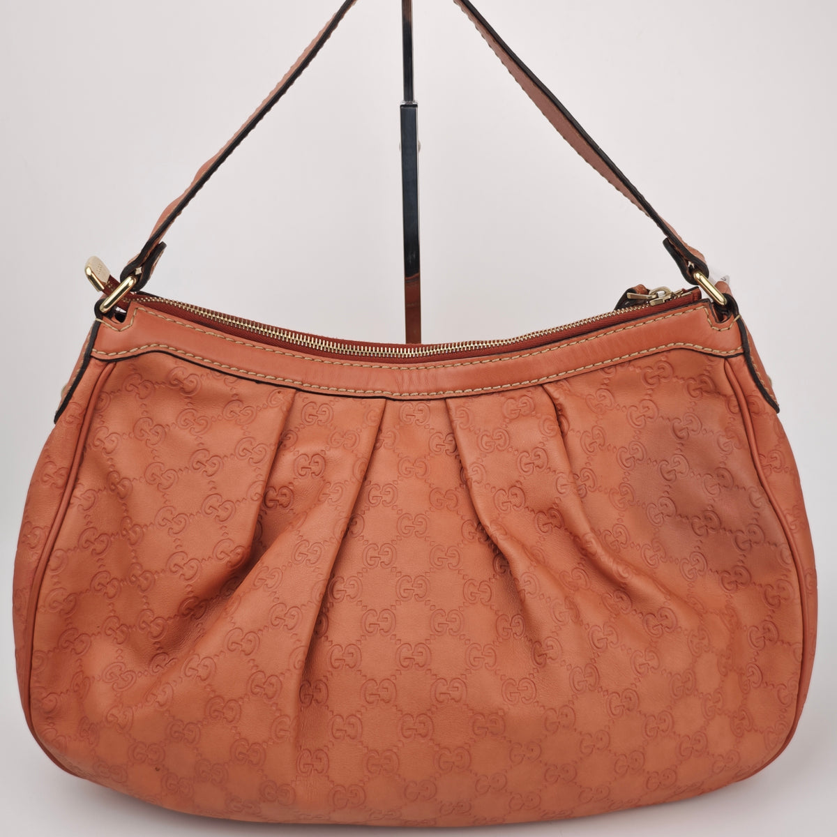 C2909 Gucci Shoulder Bag Guccissima Sukey Hobo/Shoulder Bag Medium | Pre-Owned Excellent Beige / Brown Guccissima Leather