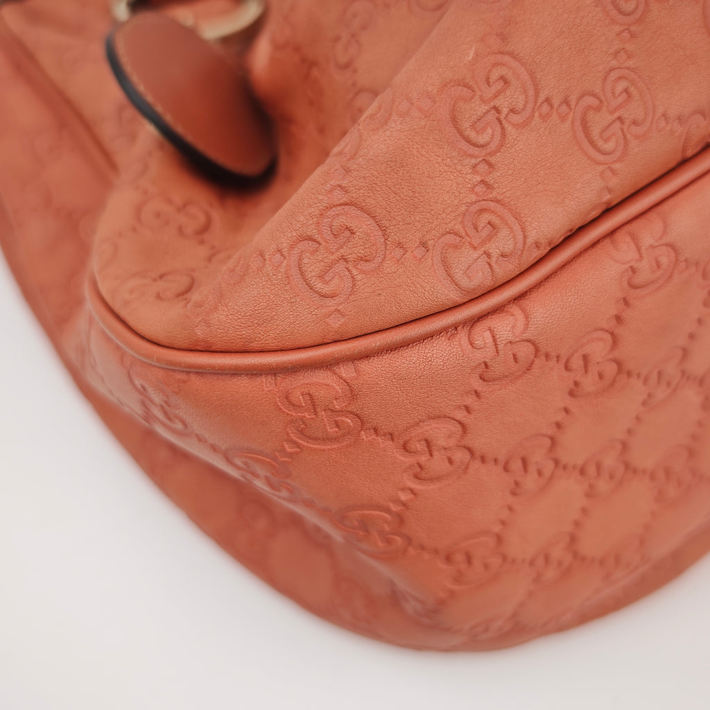 C2909 Gucci Shoulder Bag Guccissima Sukey Hobo/Shoulder Bag Medium | Pre-Owned Excellent Beige / Brown Guccissima Leather