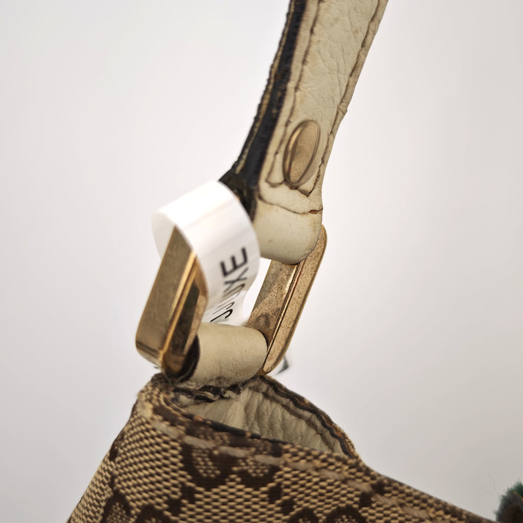 C2910 Gucci Shoulder Bag GG Canvas Web Stripe Bow Shoulder Bag | Pre-Owned Very Good Beige / Brown GG Canvas