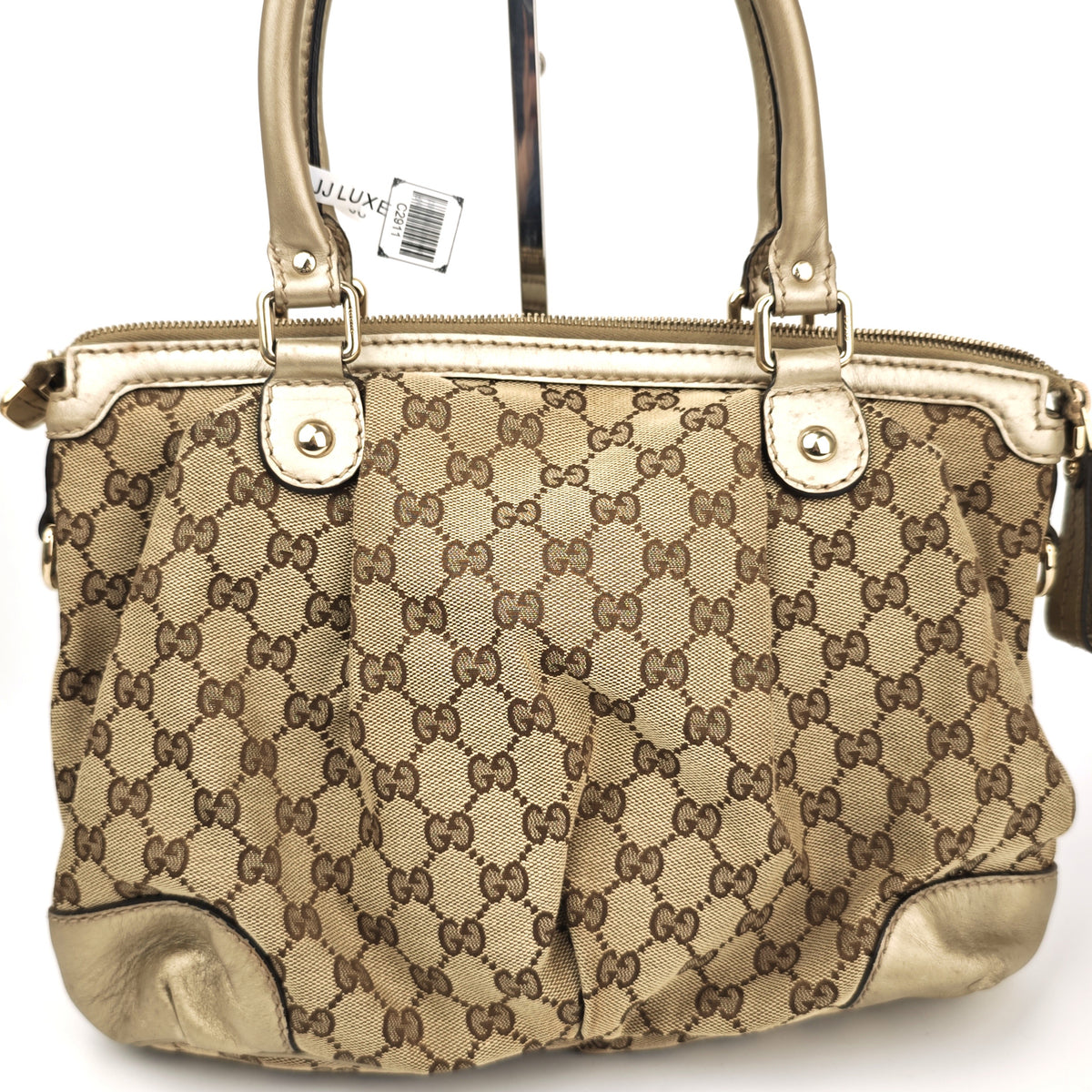 C2911 Gucci Shoulder Bag GG Canvas Sukey Top Handle/Shoulder Bag | Pre-Owned Very Good Beige / Brown GG Canvas