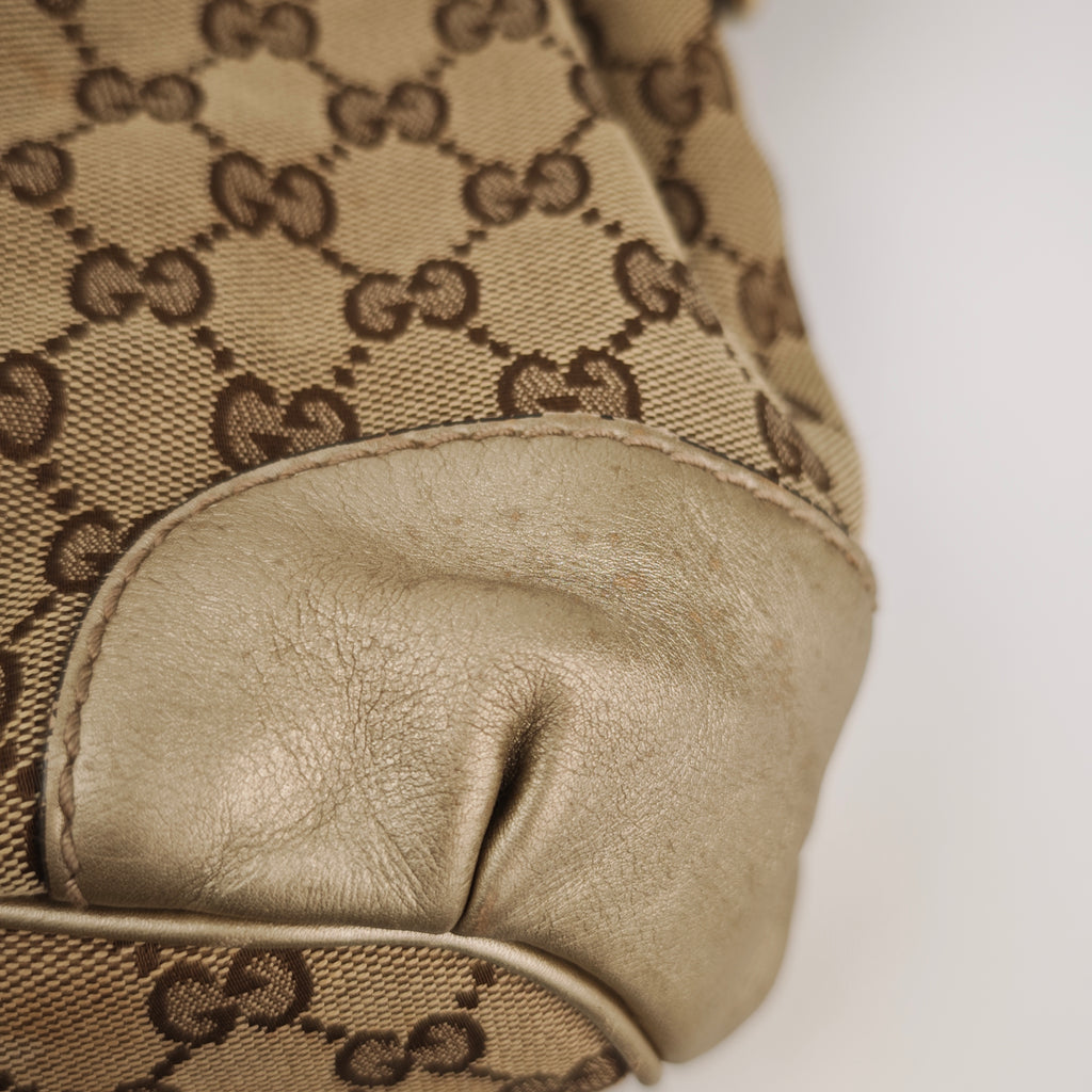 C2911 Gucci Shoulder Bag GG Canvas Sukey Top Handle/Shoulder Bag | Pre-Owned Very Good Beige / Brown GG Canvas