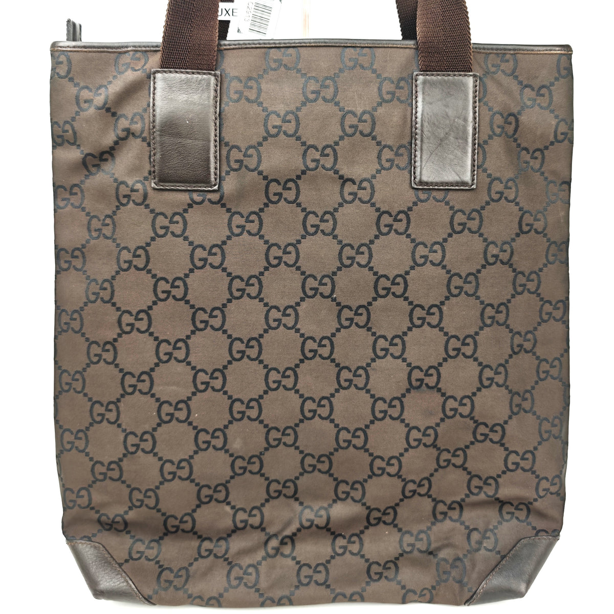 C2913 Gucci Tote Bag GG Canvas Zip Pocket Tall Tote | Pre-Owned Very Good Beige / Brown GG Canvas