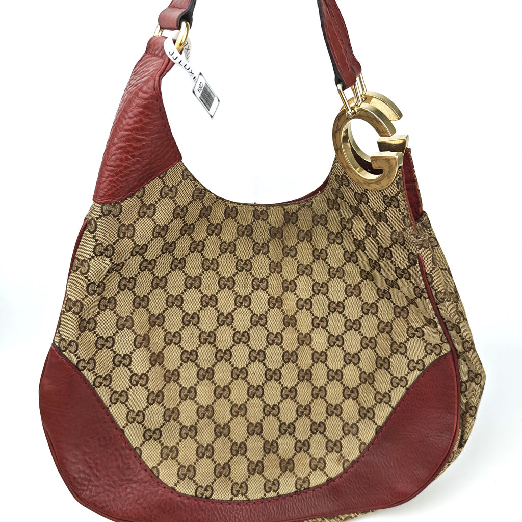 C2914 Gucci Shoulder Bag GG Canvas Charlotte Hobo | Pre-Owned Very Good Beige / Brown GG Canvas