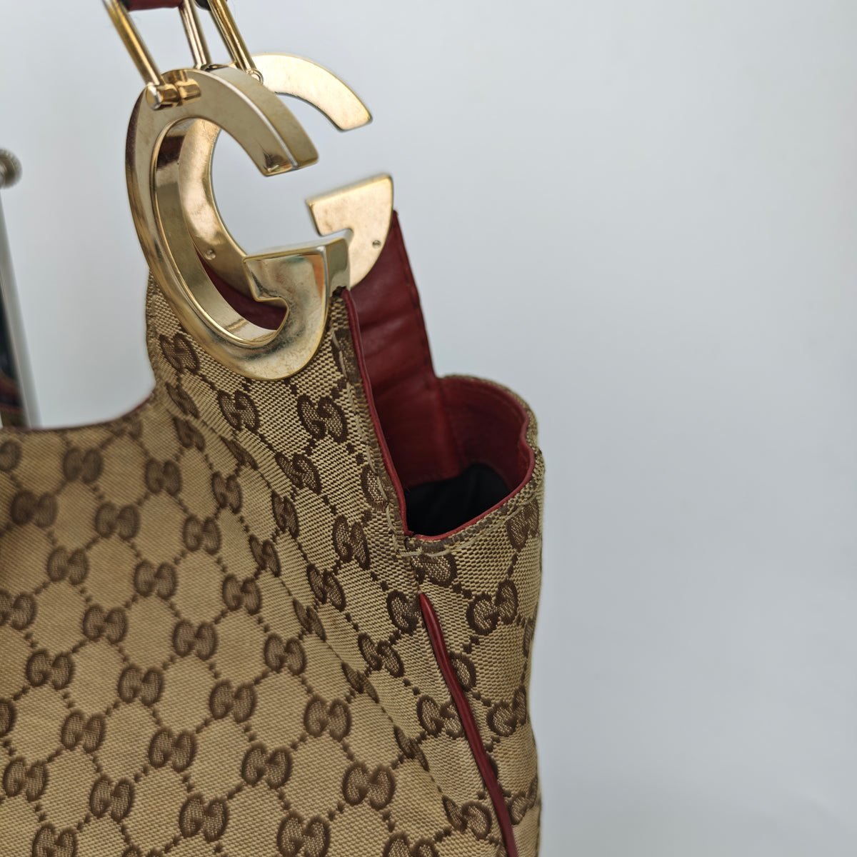 C2914 Gucci Shoulder Bag GG Canvas Charlotte Hobo | Pre-Owned Very Good Beige / Brown GG Canvas