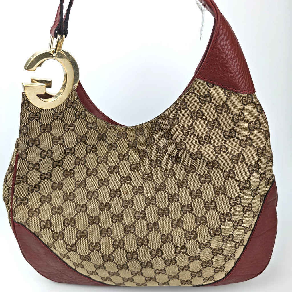 C2914 Gucci Shoulder Bag GG Canvas Charlotte Hobo | Pre-Owned Very Good Beige / Brown GG Canvas