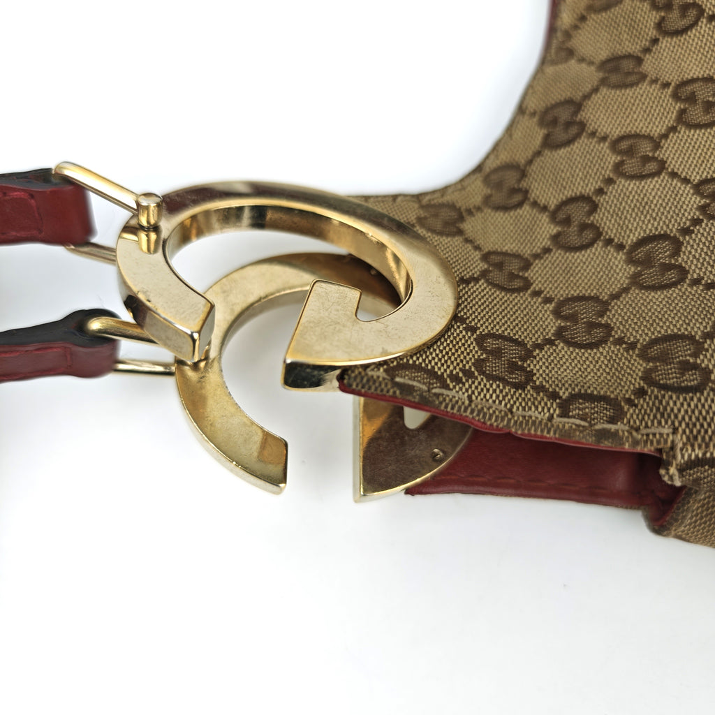 C2914 Gucci Shoulder Bag GG Canvas Charlotte Hobo | Pre-Owned Very Good Beige / Brown GG Canvas