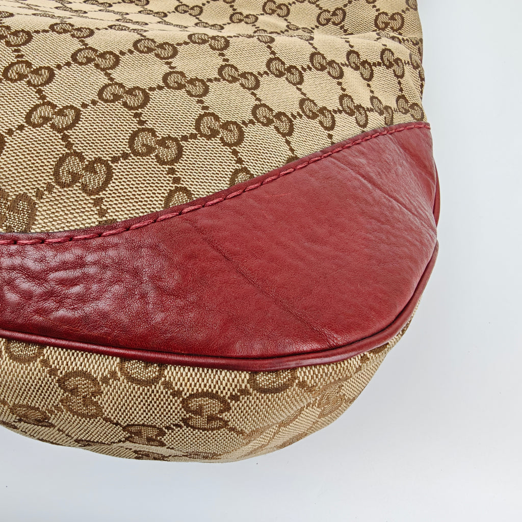 C2914 Gucci Shoulder Bag GG Canvas Charlotte Hobo | Pre-Owned Very Good Beige / Brown GG Canvas