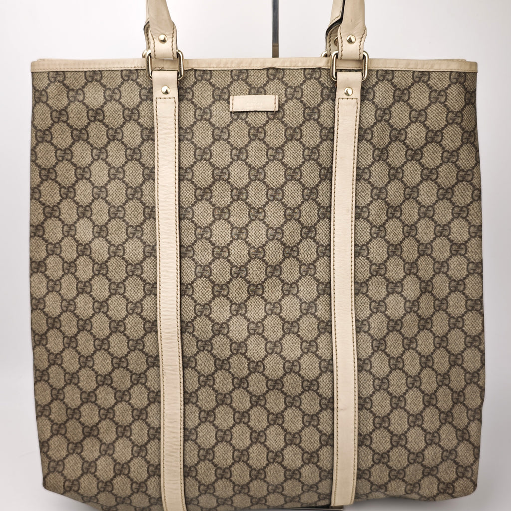 C2917 Gucci Tote Bag GG Supreme Joy Tote | Pre-Owned Very Good Beige / Brown GG Supreme Coated Canvas