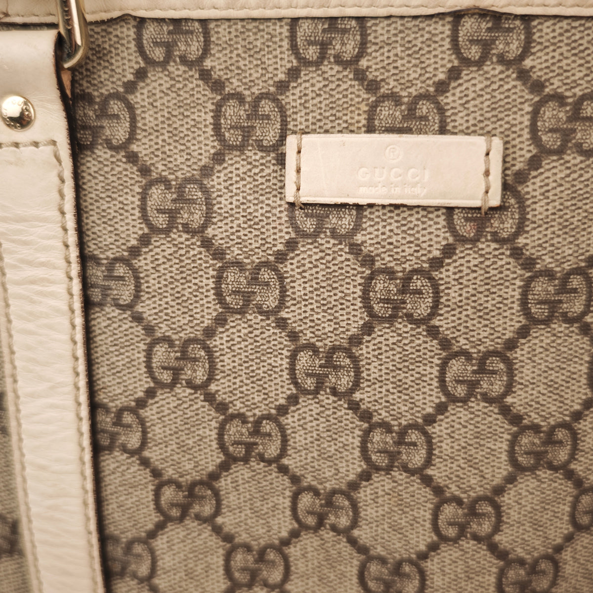 C2917 Gucci Tote Bag GG Supreme Joy Tote | Pre-Owned Very Good Beige / Brown GG Supreme Coated Canvas