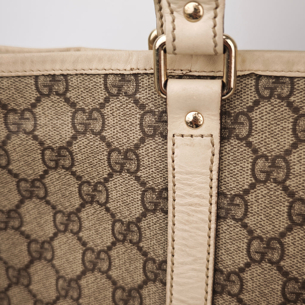 C2917 Gucci Tote Bag GG Supreme Joy Tote | Pre-Owned Very Good Beige / Brown GG Supreme Coated Canvas