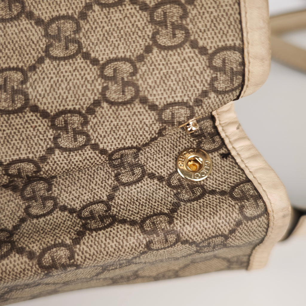 C2917 Gucci Tote Bag GG Supreme Joy Tote | Pre-Owned Very Good Beige / Brown GG Supreme Coated Canvas