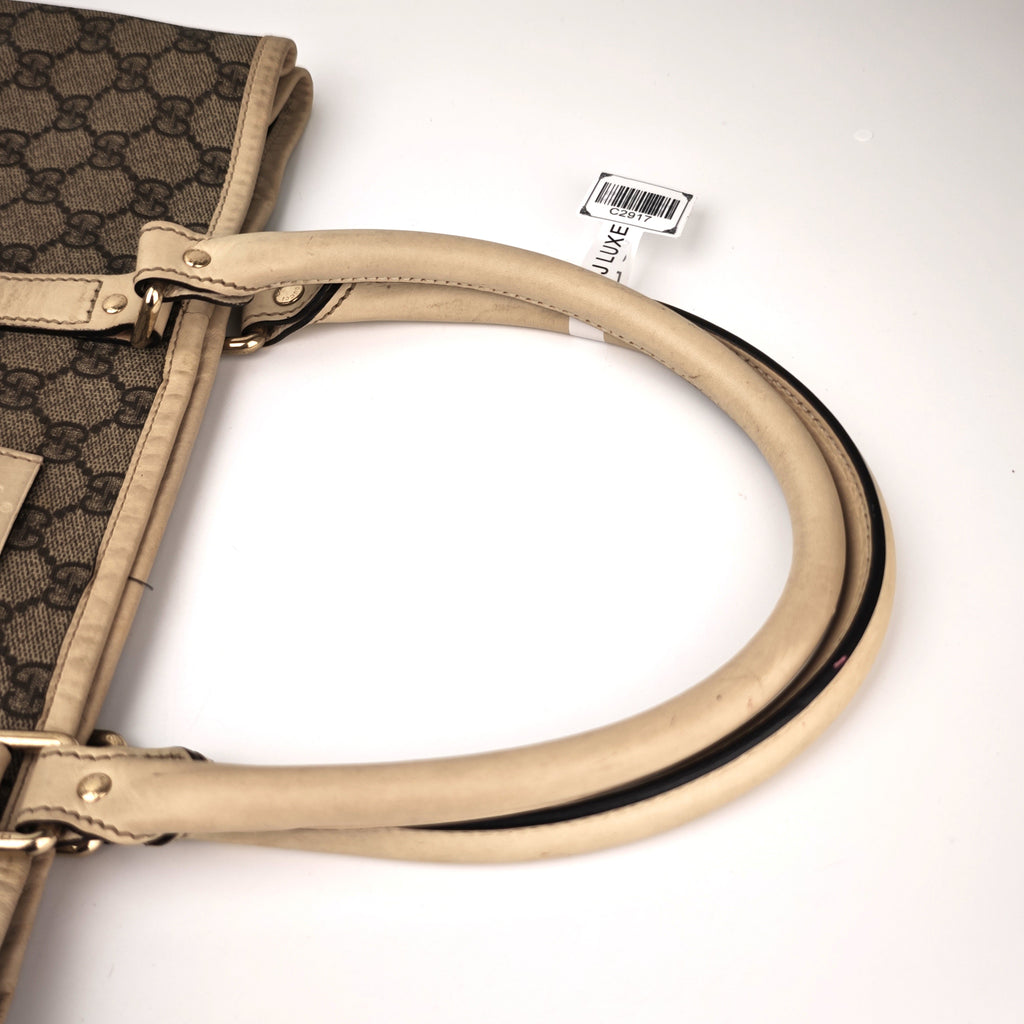 C2917 Gucci Tote Bag GG Supreme Joy Tote | Pre-Owned Very Good Beige / Brown GG Supreme Coated Canvas