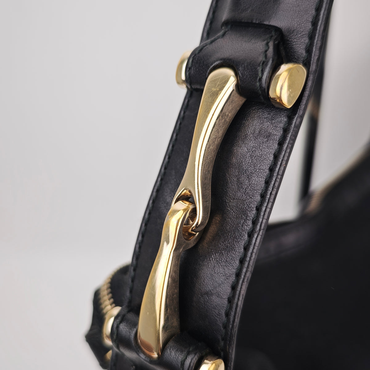 C2918 Gucci Shoulder Bag Black GG Canvas Medium Pelham Hobo Bag | Pre-Owned Excellent Black GG Canvas