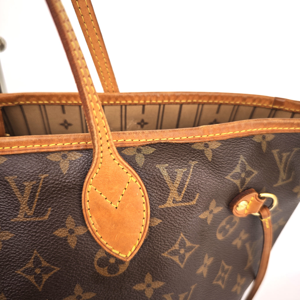 C2926 Louis Vuitton Tote Bag Monogram Neverfull MM | Pre-Owned Very Good Brown Coated Canvas, Leather Trim Monogram