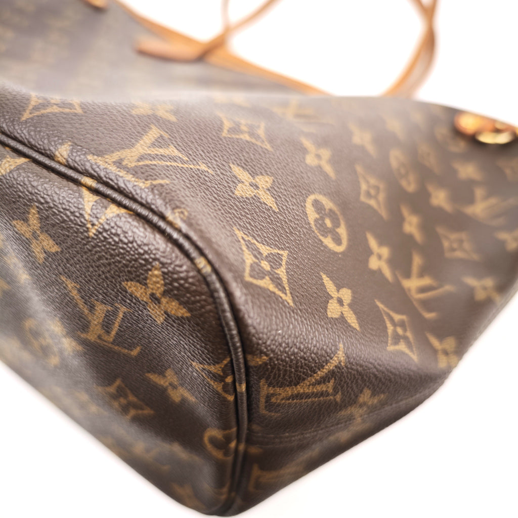 C2926 Louis Vuitton Tote Bag Monogram Neverfull MM | Pre-Owned Very Good Brown Coated Canvas, Leather Trim Monogram