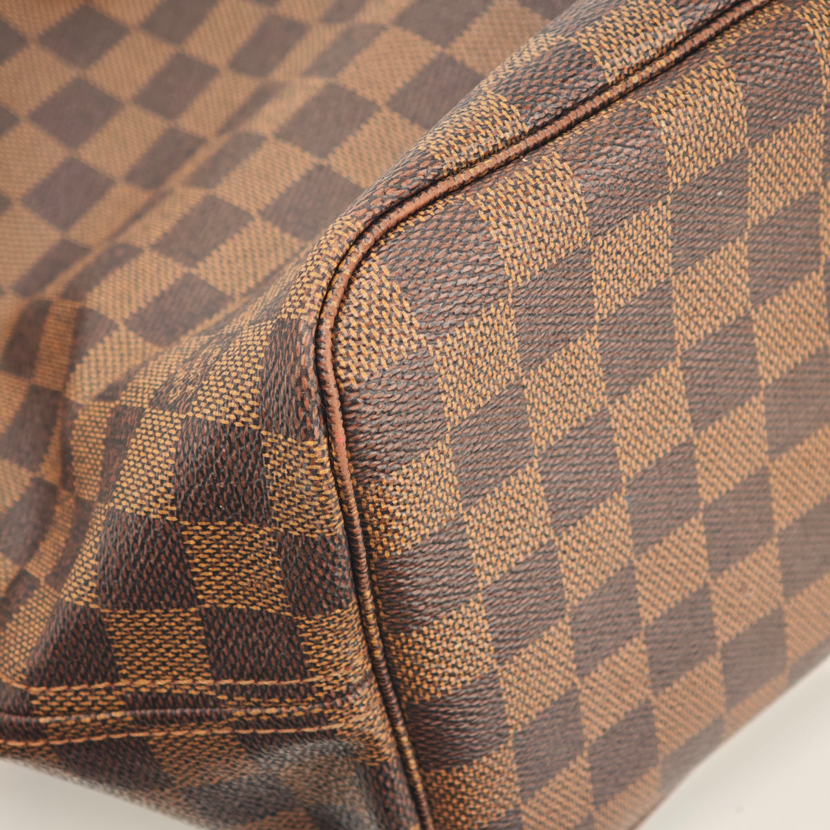 C2931R Louis Vuitton Tote Bag Damier Ebene Neverfull MM | Pre-Owned Excellent Brown Coated Canvas, Leather Trim Damier Ebene