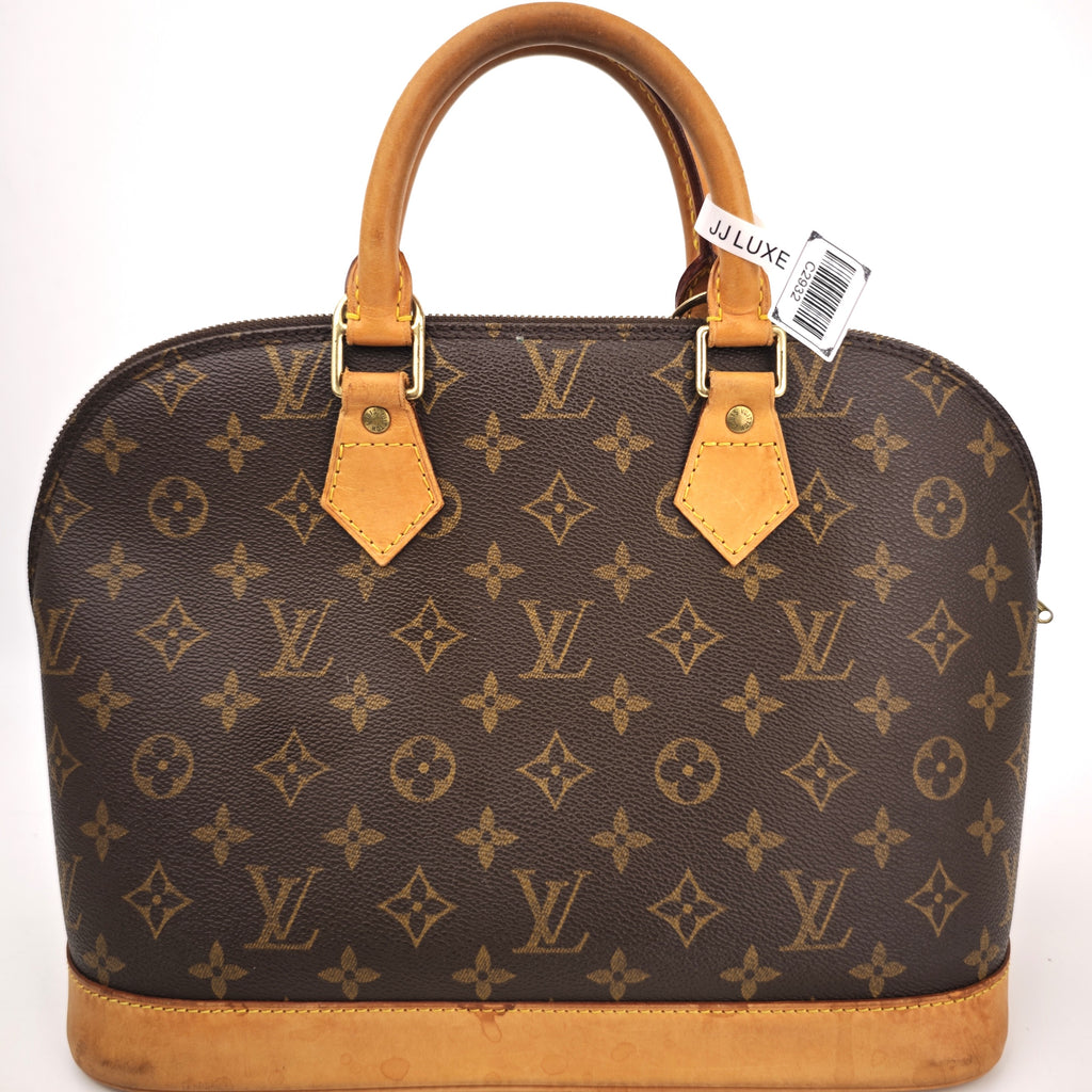 C2932 Louis Vuitton Top Handle Bag Alma PM monogram Handbag | Pre-Owned Very Good Brown Coated Canvas, Leather Trim Monogram