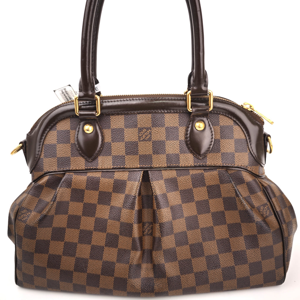 C2934 Louis Vuitton Shoulder Bag Damier Ebene Trevi PM | Pre-Owned Excellent Brown Coated Canvas, Leather Trim Damier Ebene