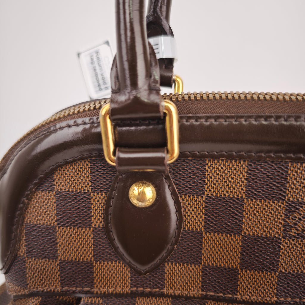 C2934 Louis Vuitton Shoulder Bag Damier Ebene Trevi PM | Pre-Owned Excellent Brown Coated Canvas, Leather Trim Damier Ebene