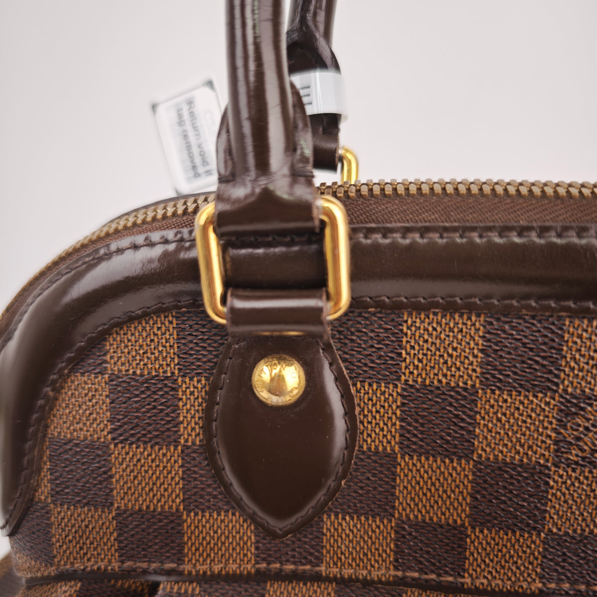C2934 Louis Vuitton Shoulder Bag Damier Ebene Trevi PM | Pre-Owned Excellent Brown Coated Canvas, Leather Trim Damier Ebene