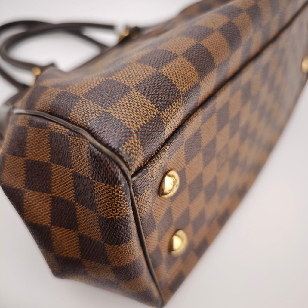 C2934 Louis Vuitton Shoulder Bag Damier Ebene Trevi PM | Pre-Owned Excellent Brown Coated Canvas, Leather Trim Damier Ebene