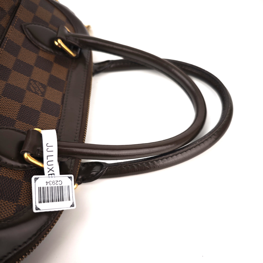 C2934 Louis Vuitton Shoulder Bag Damier Ebene Trevi PM | Pre-Owned Excellent Brown Coated Canvas, Leather Trim Damier Ebene