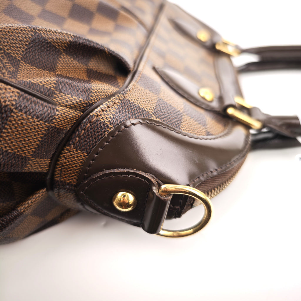 C2934 Louis Vuitton Shoulder Bag Damier Ebene Trevi PM | Pre-Owned Excellent Brown Coated Canvas, Leather Trim Damier Ebene
