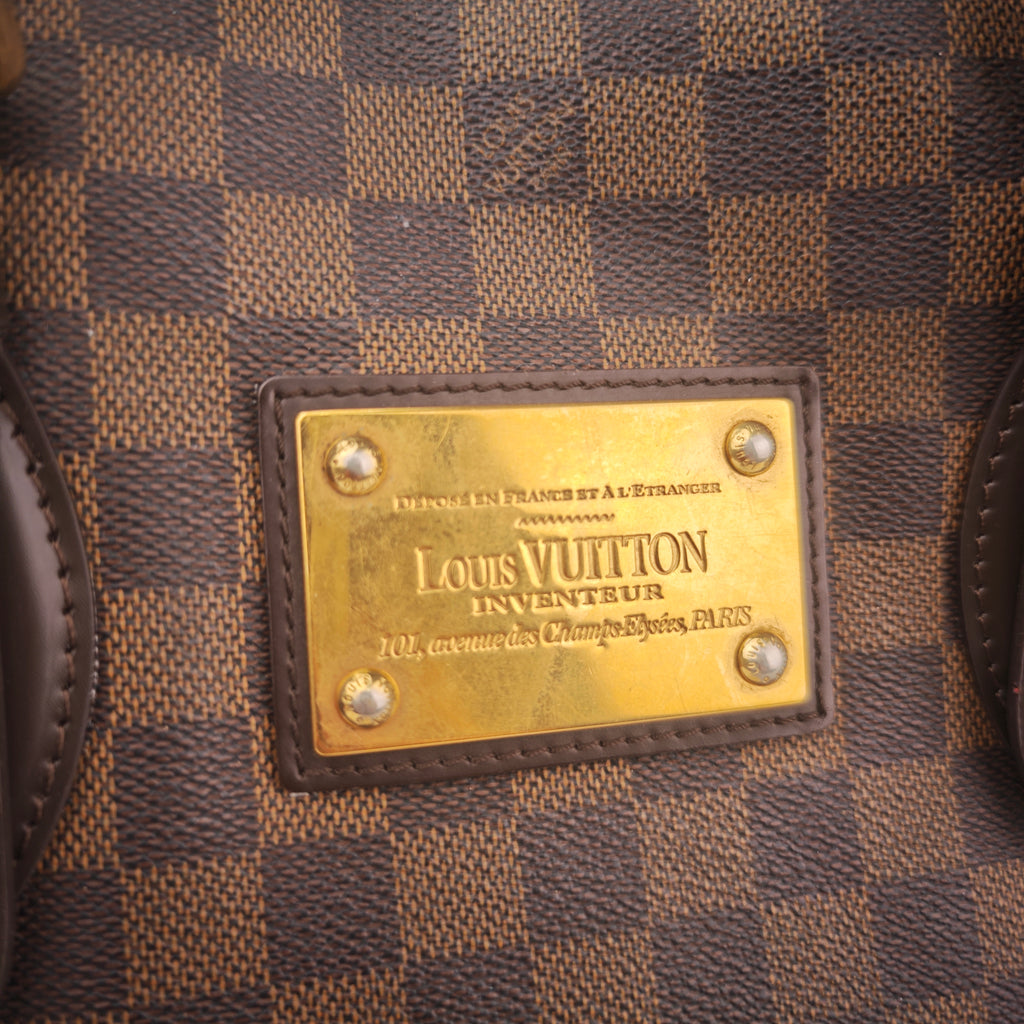 C2944R Louis Vuitton Shoulder Bag Damier Ebene Hampstead MM | Pre-Owned Excellent Brown Damier Ebene Coated canvas, leather trim