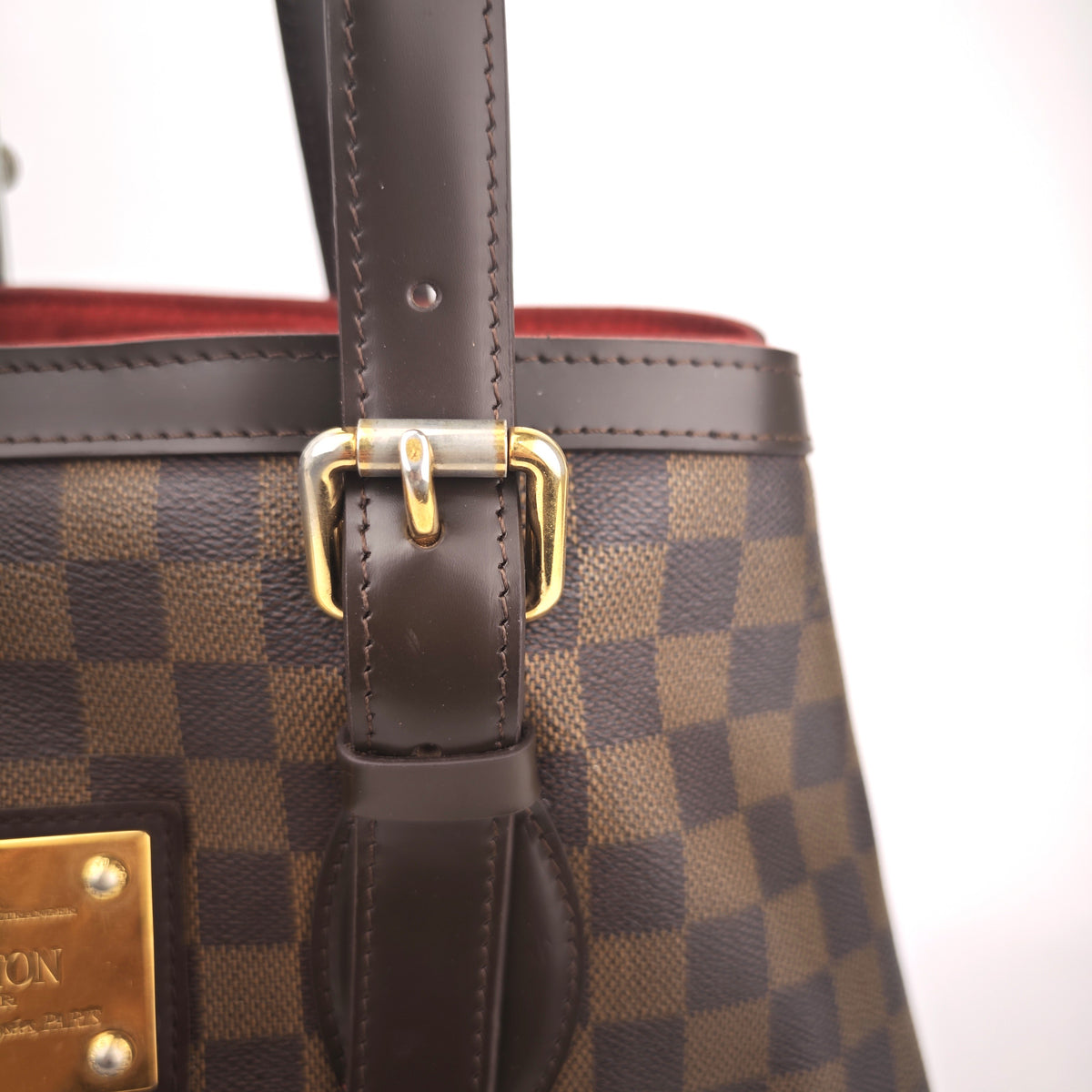 C2944R Louis Vuitton Shoulder Bag Damier Ebene Hampstead MM | Pre-Owned Excellent Brown Damier Ebene Coated canvas, leather trim