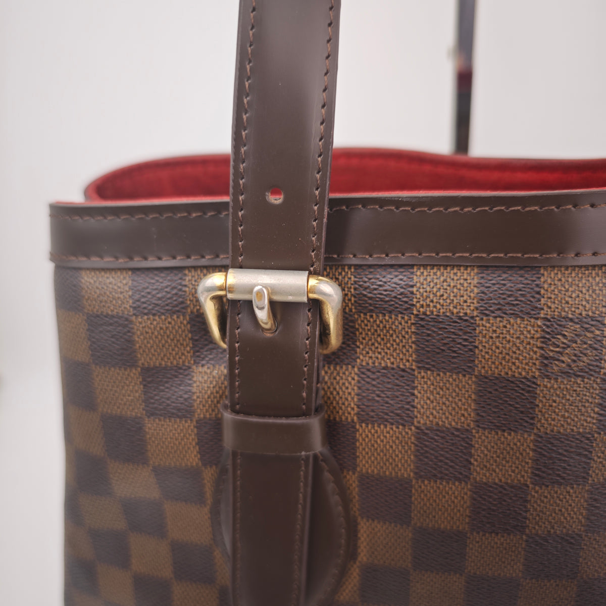 C2944R Louis Vuitton Shoulder Bag Damier Ebene Hampstead MM | Pre-Owned Excellent Brown Damier Ebene Coated canvas, leather trim