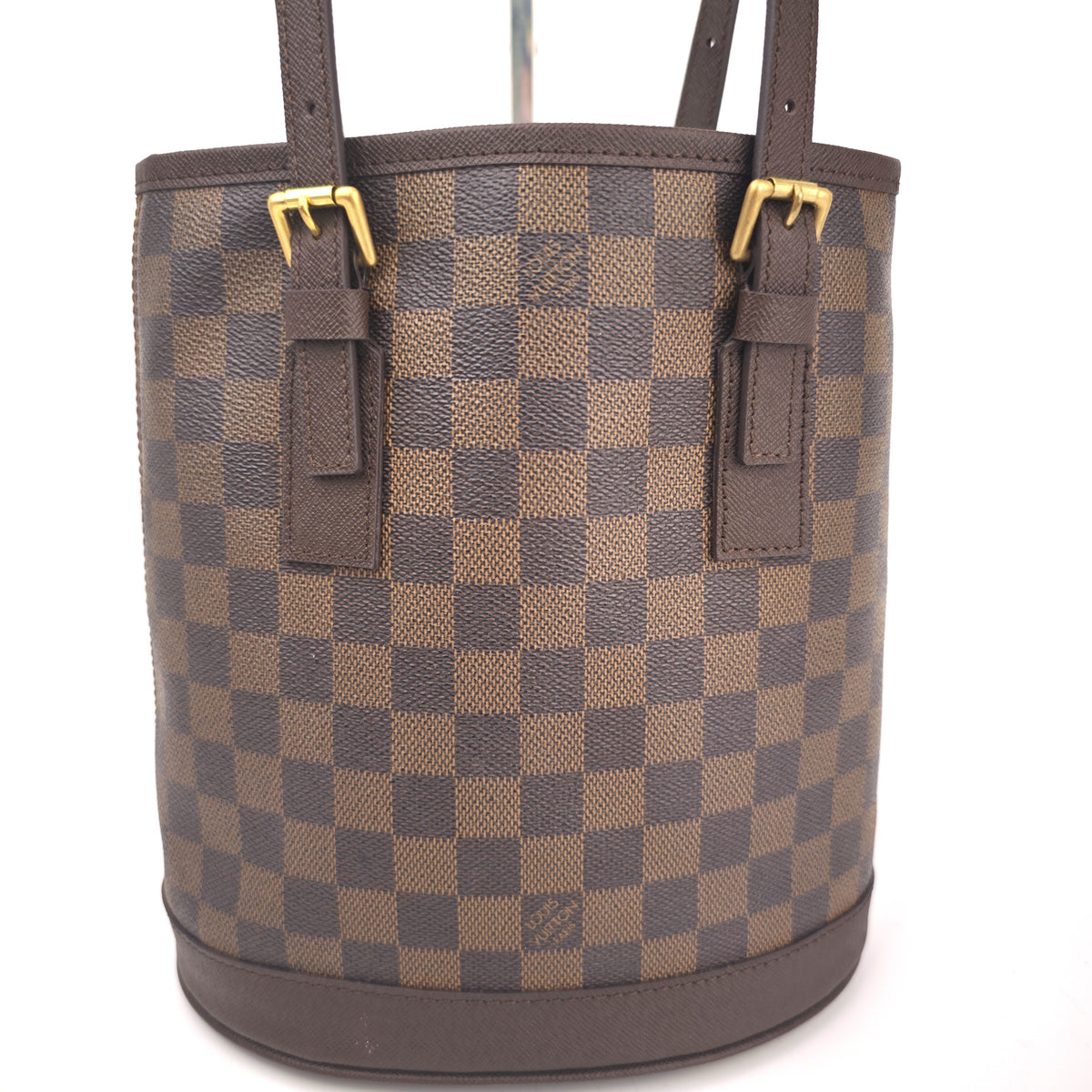 C2950R Louis Vuitton Bucket Bag Damier Ebene Marais Bucket | Pre-Owned Excellent Brown Damier Ebene Coated canvas, leather trim