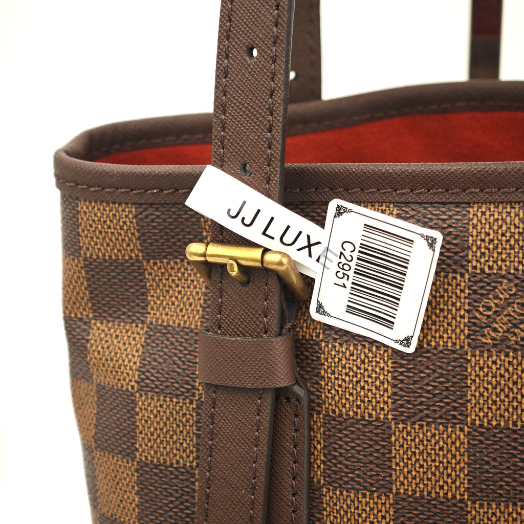 C2951R Louis Vuitton Bucket Bag Damier Ebene Marais Bucket | Pre-Owned Excellent Brown Damier Ebene Coated canvas, leather trim