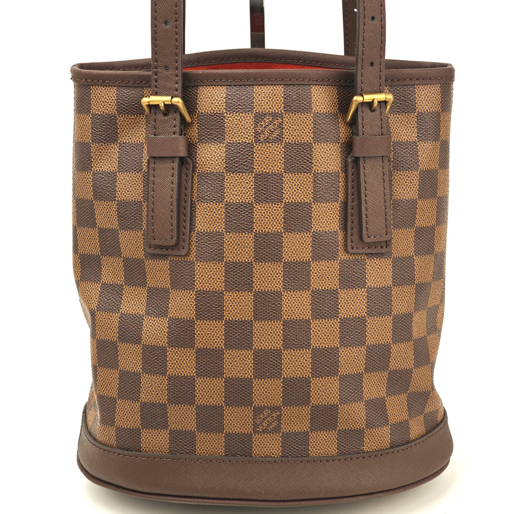 C2951R Louis Vuitton Bucket Bag Damier Ebene Marais Bucket | Pre-Owned Excellent Brown Damier Ebene Coated canvas, leather trim
