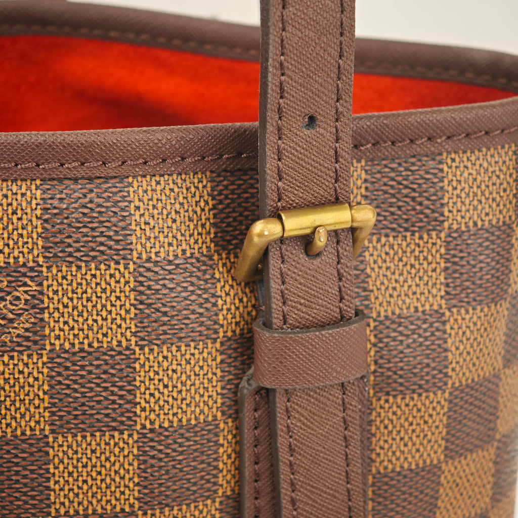 C2951R Louis Vuitton Bucket Bag Damier Ebene Marais Bucket | Pre-Owned Excellent Brown Damier Ebene Coated canvas, leather trim