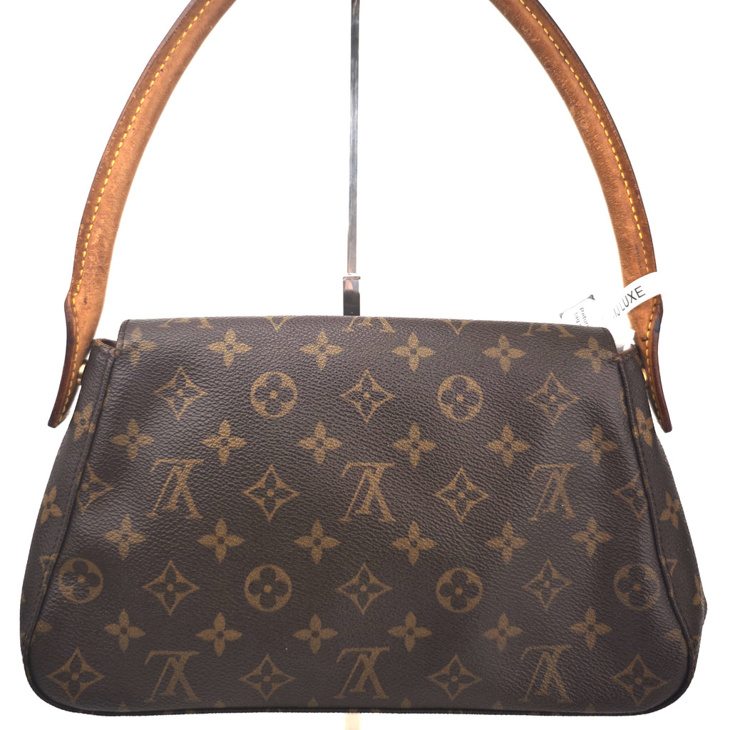 C2952 Louis Vuitton Shoulder Bag Monogram Mini Looping | Pre-Owned Very Good Brown Monogram Coated canvas, leather trim