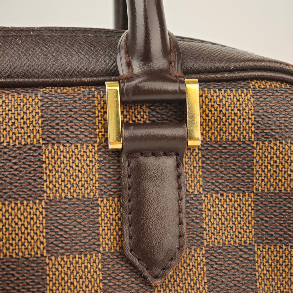 C2953 Louis Vuitton Top Handle Bag Damier Ebène Brera | Pre-Owned Very Good Brown Damier Ebene Coated canvas, leather trim