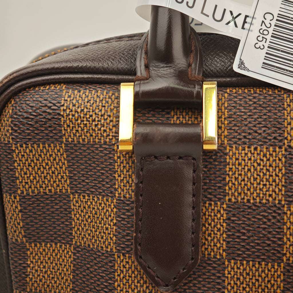 C2953 Louis Vuitton Top Handle Bag Damier Ebène Brera | Pre-Owned Very Good Brown Damier Ebene Coated canvas, leather trim