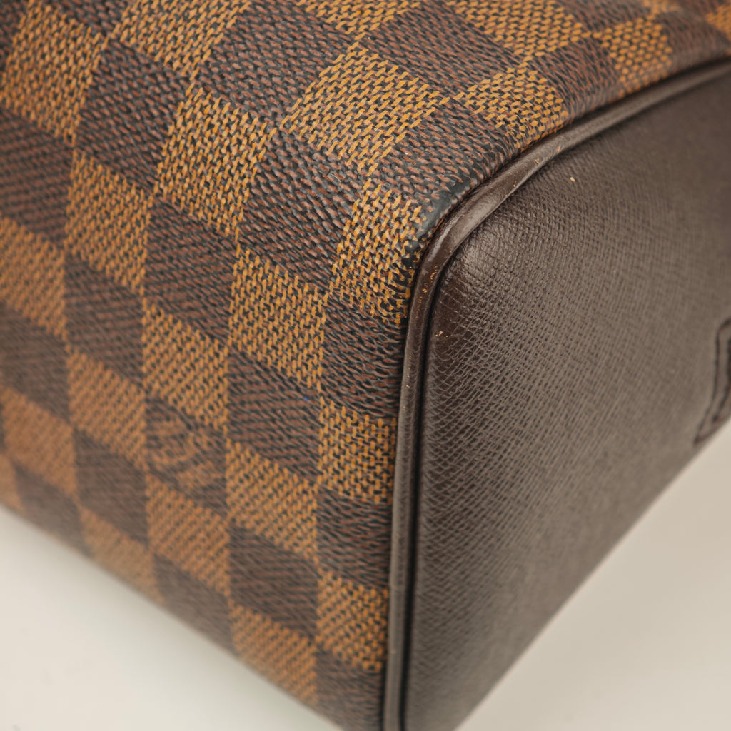 C2953 Louis Vuitton Top Handle Bag Damier Ebène Brera | Pre-Owned Very Good Brown Damier Ebene Coated canvas, leather trim