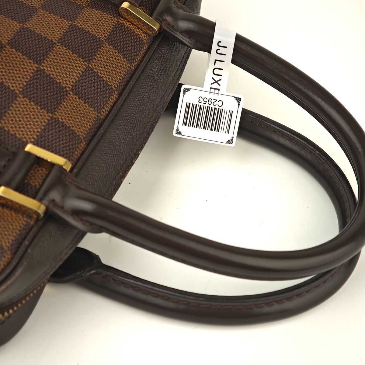 C2953 Louis Vuitton Top Handle Bag Damier Ebène Brera | Pre-Owned Very Good Brown Damier Ebene Coated canvas, leather trim
