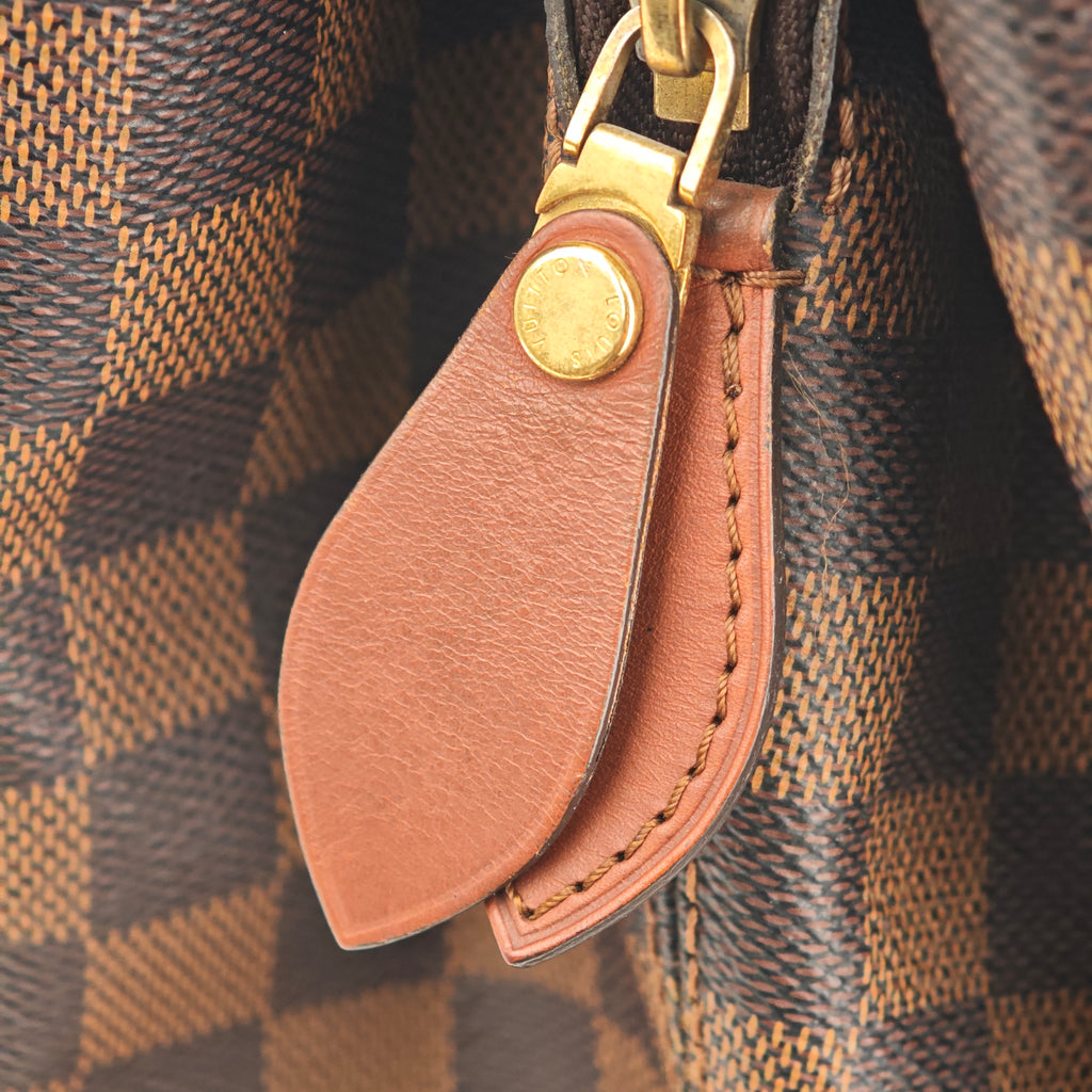 C2968 Louis Vuitton Top Handle Bag Ascot Bag Damier Ebene | Pre-Owned Very Good Brown Coated Canvas Damier Ebene